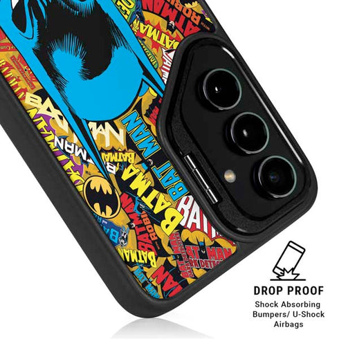 DC Comics Batman Mask Vintage Pattern Galaxy S24 FE Kickstand Case